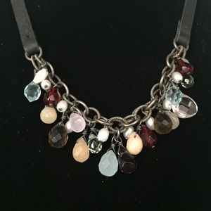 Silpada Necklace w/Rainbow Glass Beads